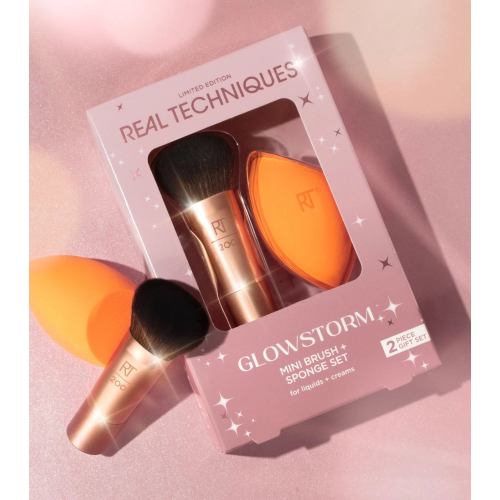 Real Techniques - *Holidays 24* - Ensemble mini brosse + éponge Glowstorm