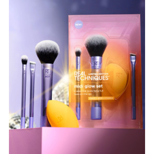 Real Techniques - *Night brights* - Ensemble pinceau + éponge Midi Glow