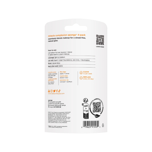 Real Techniques - Pack de 4 éponges à maquillage Miracle Complexion