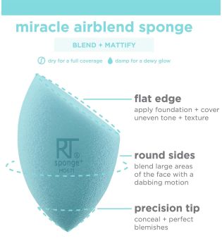 Real Techniques - Pack d'éponges de maquillage Miracle Airblend Sponge - Finition mate naturelle