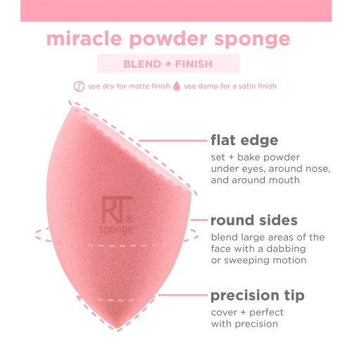 Real Techniques - Pack d'éponges de maquillage Miracle Powder pour poudres