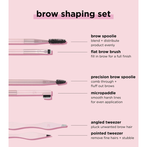 Real Techniques - Lot de 3 pinceaux à sourcils Brow Shaping