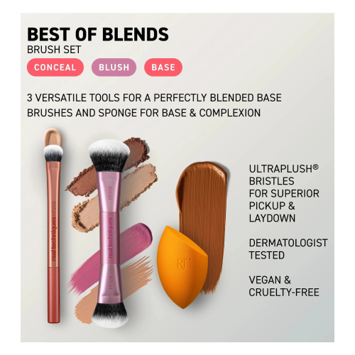Real Techniques - Ensemble de pinceaux et éponge Best of Blends
