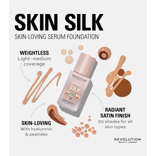Revolution - Base de maquillage Skin Silk Serum Foundation - F6.5
