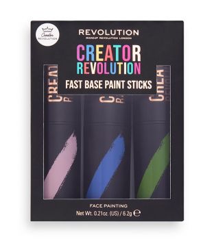 Revolution - *Creator* - Bâtons de maquillage artistique Fast Base Paint Sticks - Rose, bleu et vert