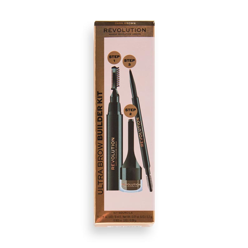 Revolution - Kit Sourcils Ultra Brow Builder - Dark Brown