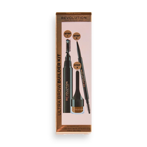 Revolution - Kit Sourcils Ultra Brow Builder - Medium Brown