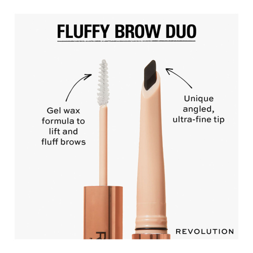 Revolution - Crayon à sourcils Fluffy Brow Filter Duo - Dark Brown
