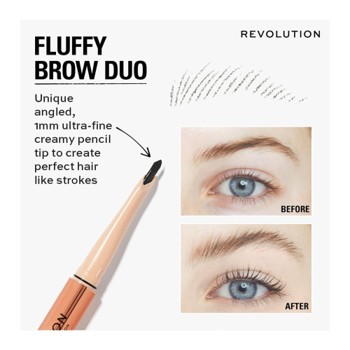 Revolution - Crayon à sourcils Fluffy Brow Filter Duo - Medium Brown