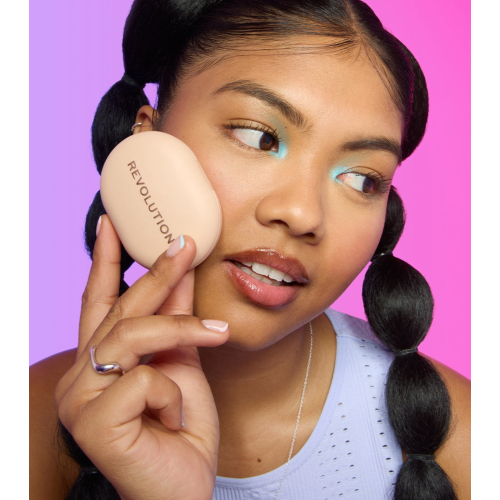 Makeup Revolution - Poudre compacte + Support adhésif pour téléphone portable Powder Pops - Peach