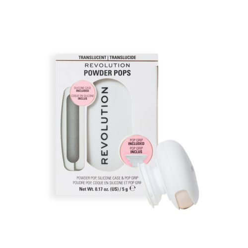 Makeup Revolution - Poudre compacte + Support adhésif pour téléphone portable Powder Pops - Translucent