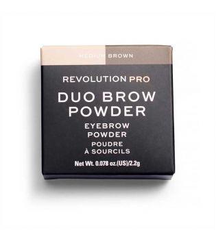 Revolution Pro - Ombre de sourcils poudre Duo Brow - Medium Brown