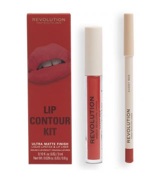Revolution - Ensemble pour les lèvres Lip Contour - Sassy Red