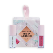 Revolution - Coffret Mini Lip & Cheek Duo - Mini Blush Bomb Cream Blusher Cute Pink + Mini Pout Bomb Clear Shimmer