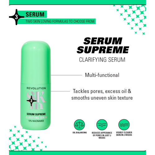 Revolution Skin - *Clearly Clarify* - Sérum visage clarifiant 10 % niacinamide Serum Supreme