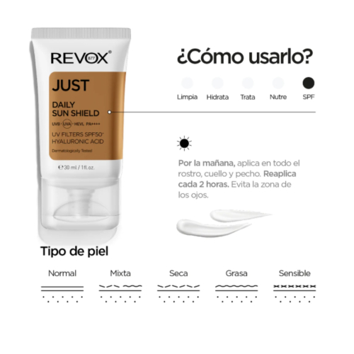 Revox - *Just* - Écran solaire quotidien SPF50 + à l'acide hyaluronique