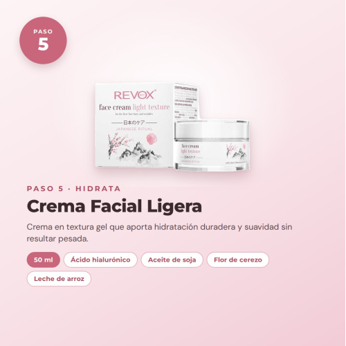 Revox Ensemble Complet de Soin du Visage Routine Japonaise avec Gel Nettoyant, Peeling, Tonique, Sérum, Crème et Masque Hydratant Vegan et Cruelty Free
