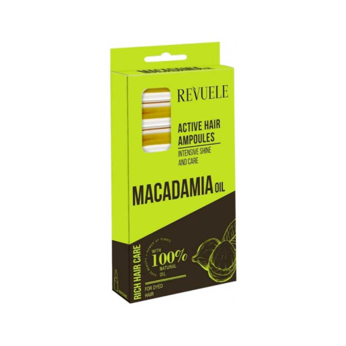 Revuele - Ampoules cheveux brillance et soin intense Macadamia Oil - Cheveux colorés