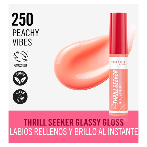 Rimmel London - Brillant à lèvres Thrill Seeker - 250: Peach Vibes