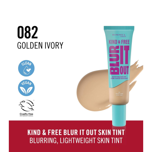 Rimmel London - *Kind & Free* - Fond de teint matifiant Blur It Out - 082: Golden Ivory