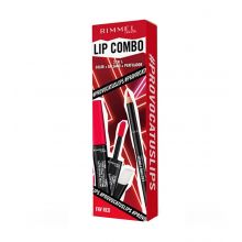 Rimmel London  - Coffret à lèvres Lip Combo 3 en 1 Provocalips + Lasting Finish - Fav Red