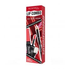 Rimmel London  - Coffret à lèvres Lip Combo 3 en 1 Provocalips + Lasting Finish - Mauve Euphoria