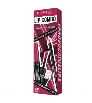 Rimmel London  - Coffret à lèvres Lip Combo 3 en 1 Provocalips + Lasting Finish - Ruby Goals