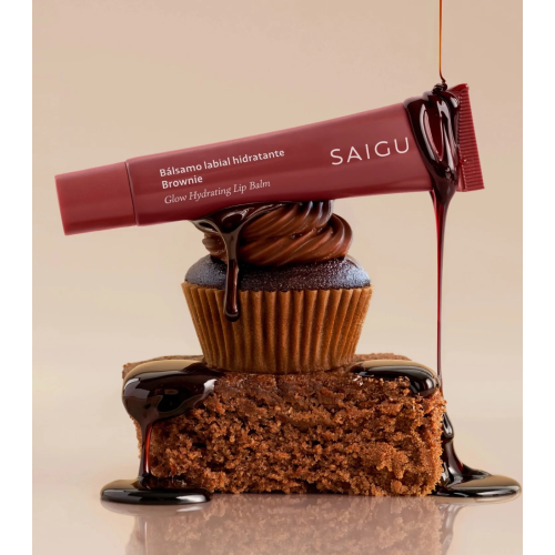 Saigu Cosmetics - Baume à lèvres hydratant effet brillant - Brownie