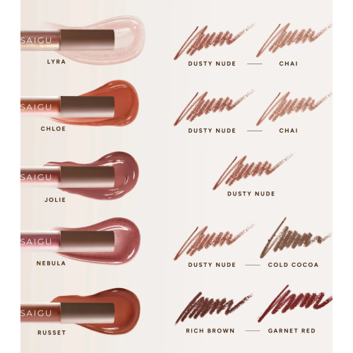 Saigu Cosmetics - Crayon à lèvres soyeux - Garnet Red