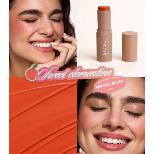 Saigu Cosmetics - *Mediterranean Glow* - Blush stick Melting Blush - Sweet Clementine
