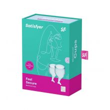 Satisfyer - Kit coupe menstruelle Feel Secure (15 + 20 ml) - Bleu clair