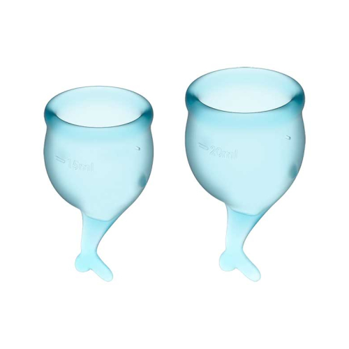 Satisfyer - Kit coupe menstruelle Feel Secure (15 + 20 ml) - Bleu clair