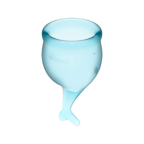 Satisfyer - Kit coupe menstruelle Feel Secure (15 + 20 ml) - Bleu clair