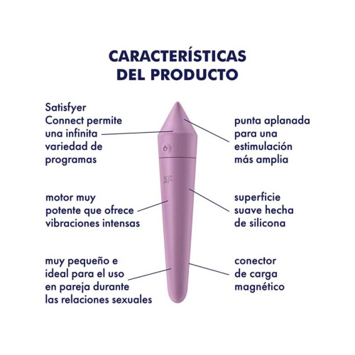 Satisfyer - Mini vibromasseur Ultra Power Bullet 8 App Connect
