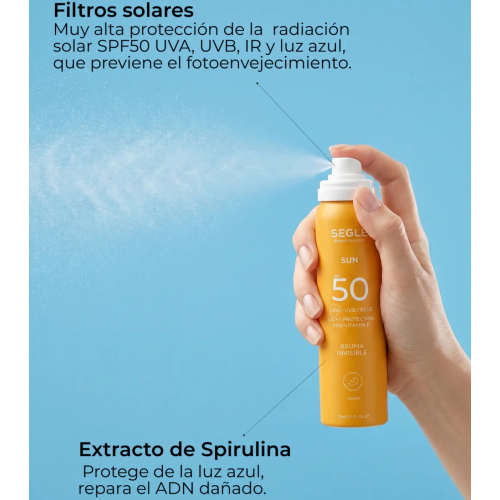 SEGLE - Brume Solaire Visage Invisible SPF50