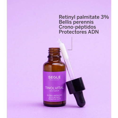 SEGLE - Sérum visage anti-âge nuit Tinolvital - Peau sensible
