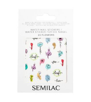 Semilac - Stickers pour ongles à base d'eau - 15 : Flowers