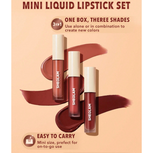 SHEGLAM - Coffret de 3 mini rouges à lèvres liquides Matte Allure - Private Tour
