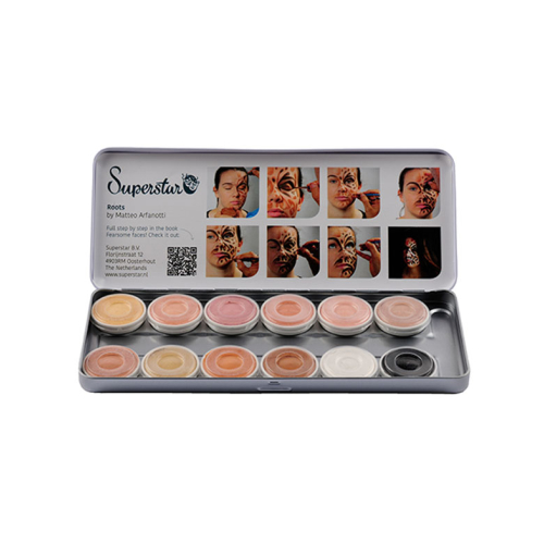 Superstar - Palette de 12 Aquacolors de base pour le visage et le corps Skin Tone