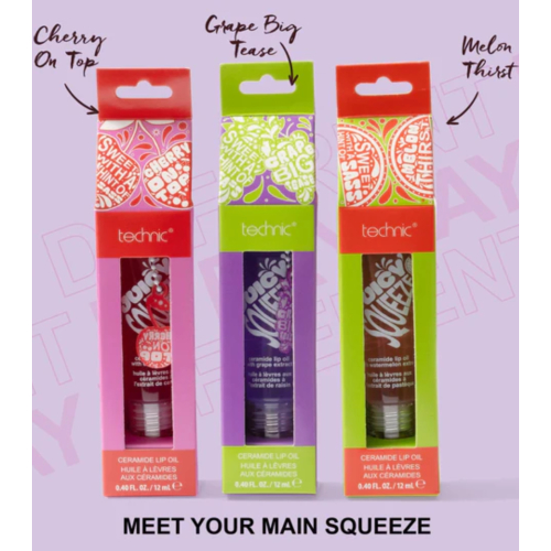 Technic Cosmetics - Huile à lèvres porte-clés Juicy Squeeze Ceramide - Grape Big Tease