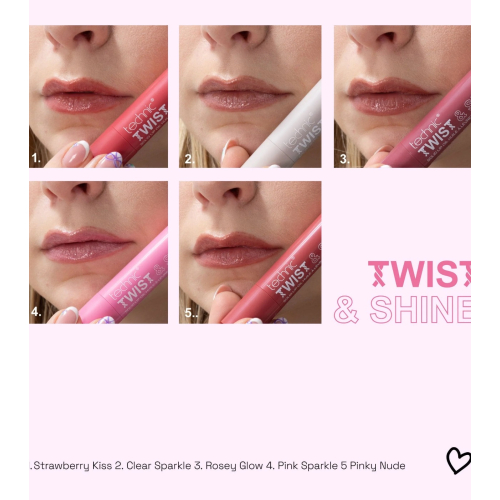 Technic Cosmetics - Huile à lèvres solide avec couleur Twist & Shine - Pinky Nude