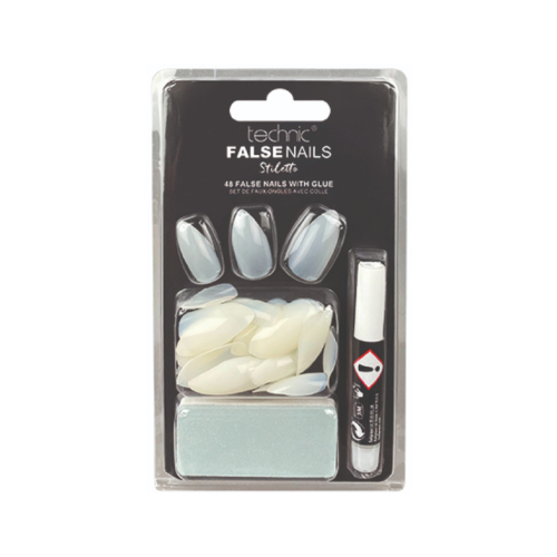 Technic Cosmetics - Pack de 48 faux ongles stiletto et colle