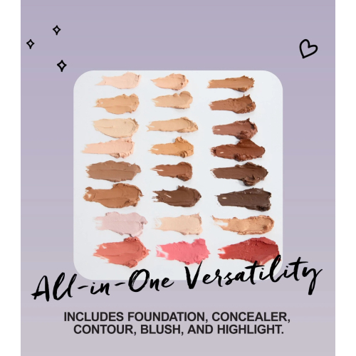 Technic Cosmetics - Palette de crèmes pour le visage, fond de teint, blush et poudre bronzante - Light