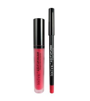 Technic Cosmetics - Lipliner + Rouge à lèvres liquide Velvet Lip Kit - Little Fuchsia
