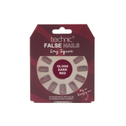 Technic Cosmetics - Faux Ongles False Nails Long Square - Gloss Dark Red