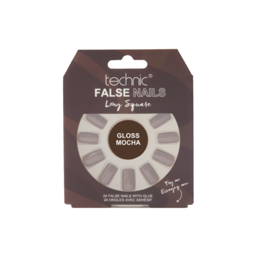 Technic Cosmetics - Faux ongles False Nails Long Square - Gloss Mocha