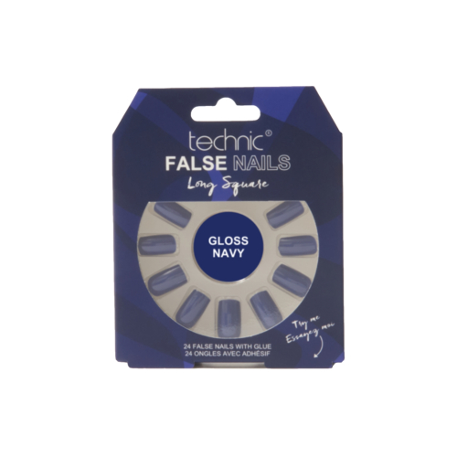 Technic Cosmetics - Faux ongles False Nails Long Square - Gloss Navy