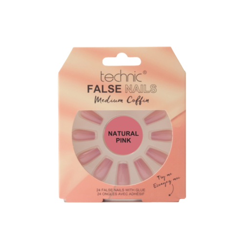 Technic Cosmetics - Faux ongles False Nails Medium Coffin - Natural Pink