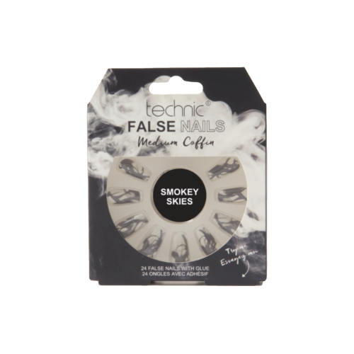 Technic Cosmetics - Faux ongles False Nails Medium Coffin - Smokey Skies