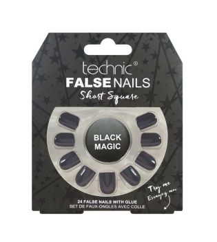 Technic Cosmetics - Faux Ongles False Nails Short Square - Black Magic